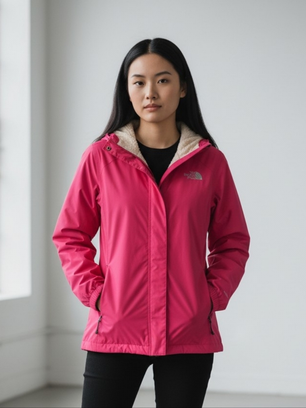 The North Face 2.5L Hyvent Full Zip Bright Pink Jacket S *flaw*